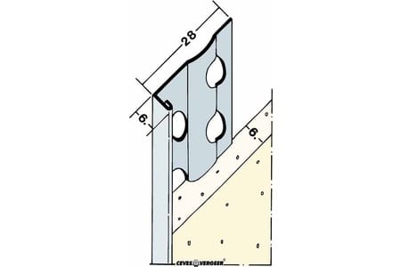 Profiel Stucstop 1216 verzinkt 6mm wit