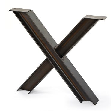 Kruisvoet zwart staal 100x100mm 71cm set